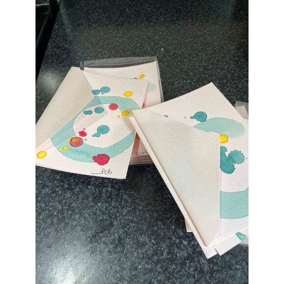 Vintage Handmade Letter "C" Pink Hand Painted Stationery And Envelopes 17 - Picture 4 of 4